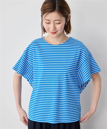 Petit Honfleur フリルスリーブボーダーTシャツ_subthumb_1