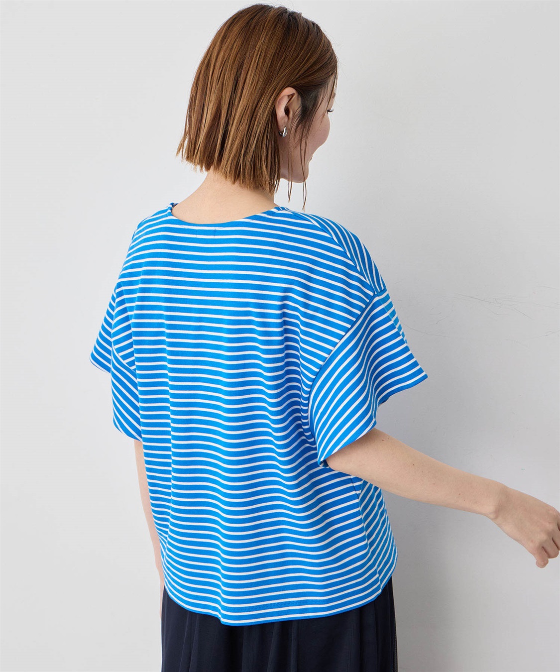 Petit Honfleur フリルスリーブボーダーTシャツ_sub_4