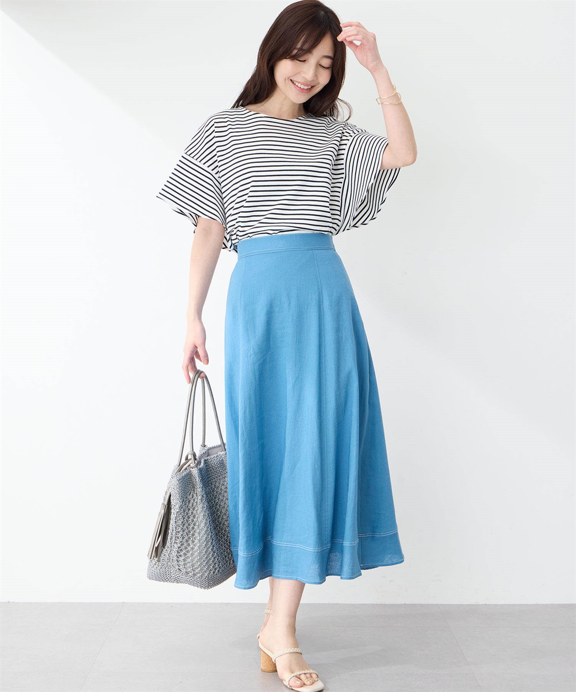 Petit Honfleur フリルスリーブボーダーTシャツ_sub_10