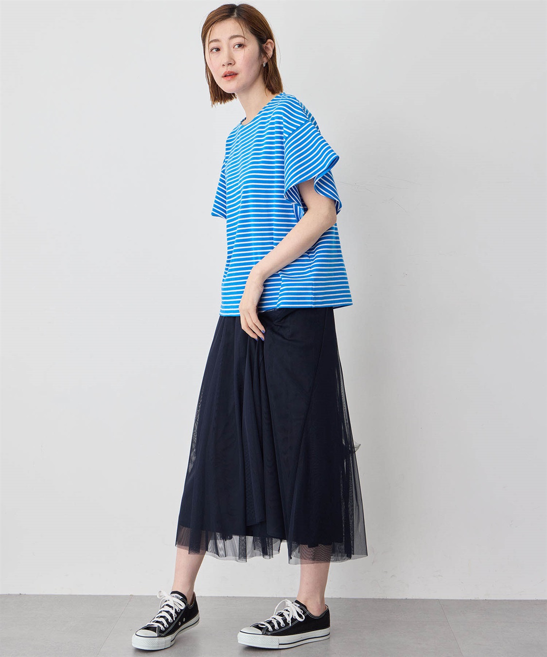 Petit Honfleur フリルスリーブボーダーTシャツ_sub_13