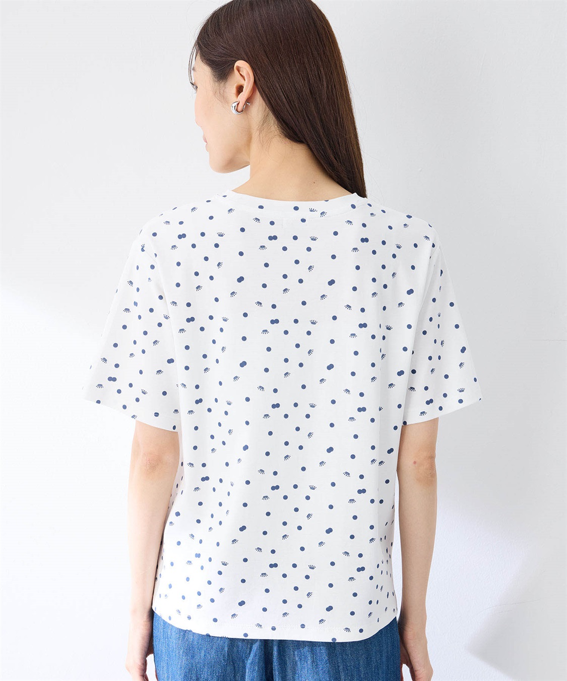 Petit Honfleur 【UVカット】【接触冷感】ドットプリントTシャツ_sub_2