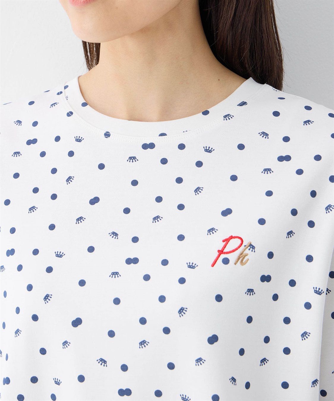 Petit Honfleur 【UVカット】【接触冷感】ドットプリントTシャツ_sub_3