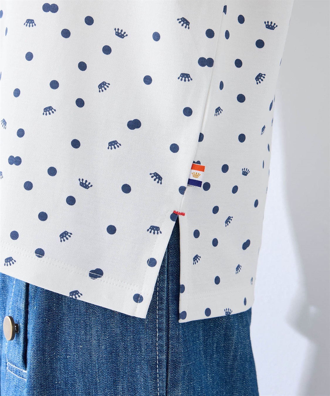 Petit Honfleur 【UVカット】【接触冷感】ドットプリントTシャツ_sub_5