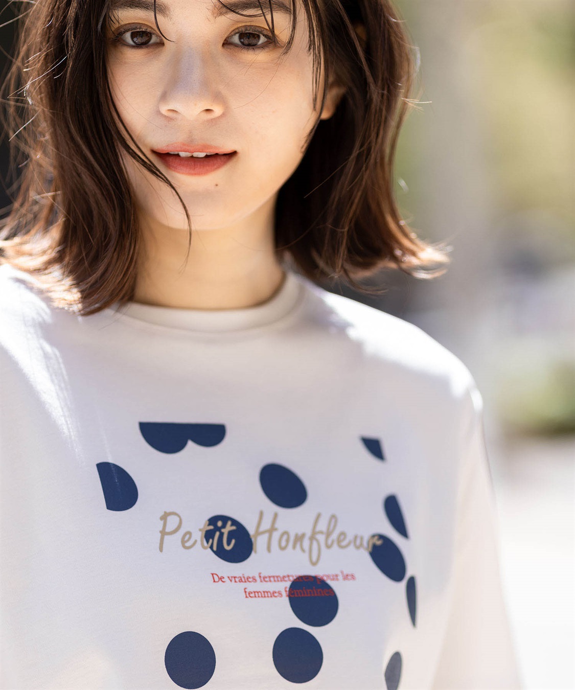 Petit Honfleur 【UVカット】【接触冷感】ドットプリントTシャツ_sub_8
