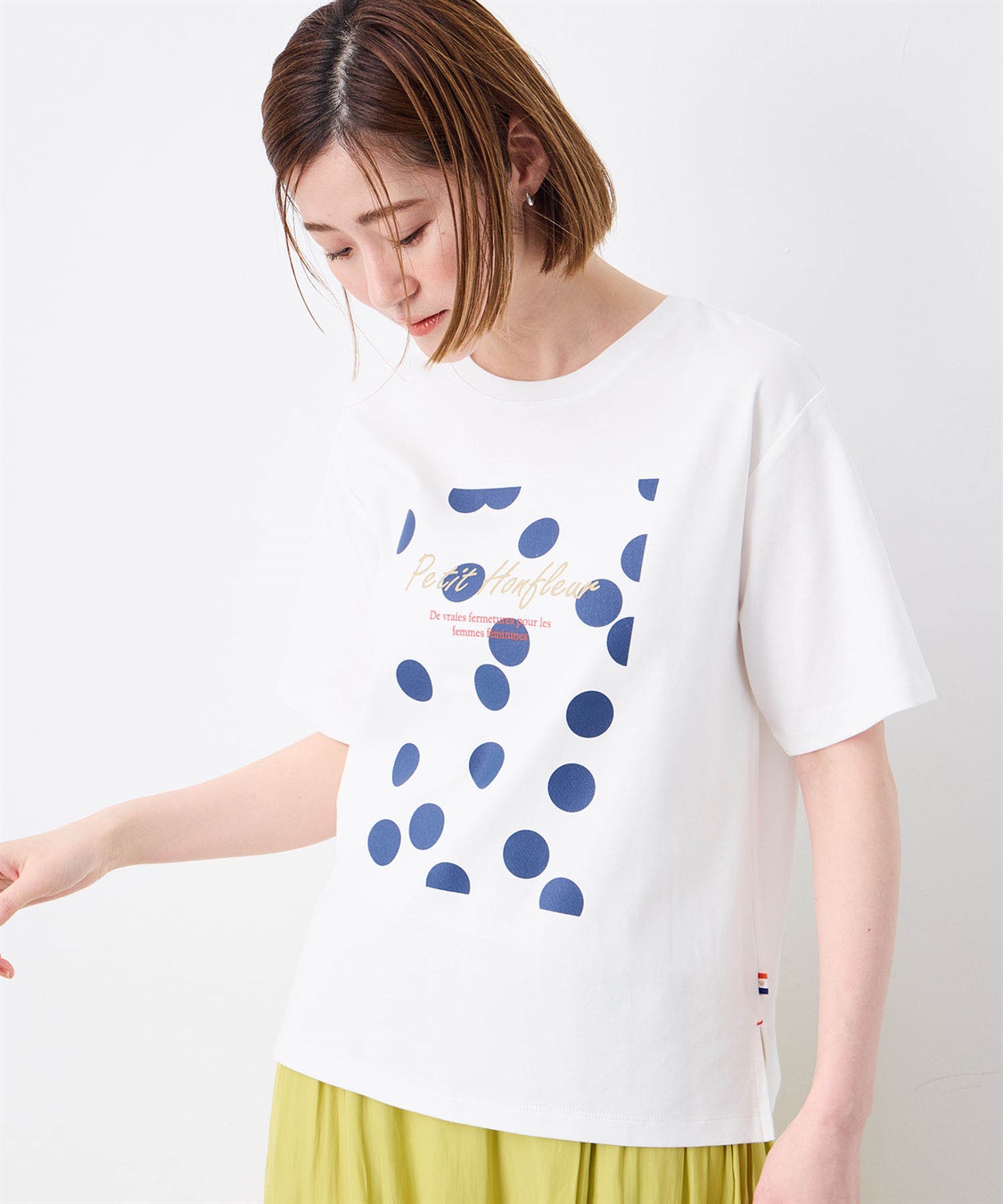 Petit Honfleur 【UVカット】【接触冷感】ドットプリントTシャツ_sub_10