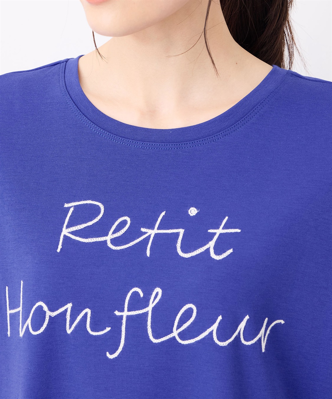 Petit Honfleur 【冷感】【UVカット】チェーンステッチロゴTシャツ_sub_3
