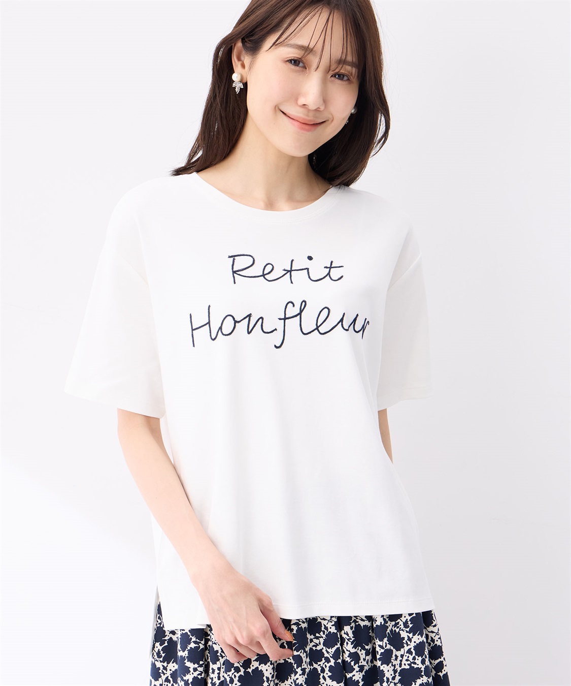 Petit Honfleur 【冷感】【UVカット】チェーンステッチロゴTシャツ_sub_6