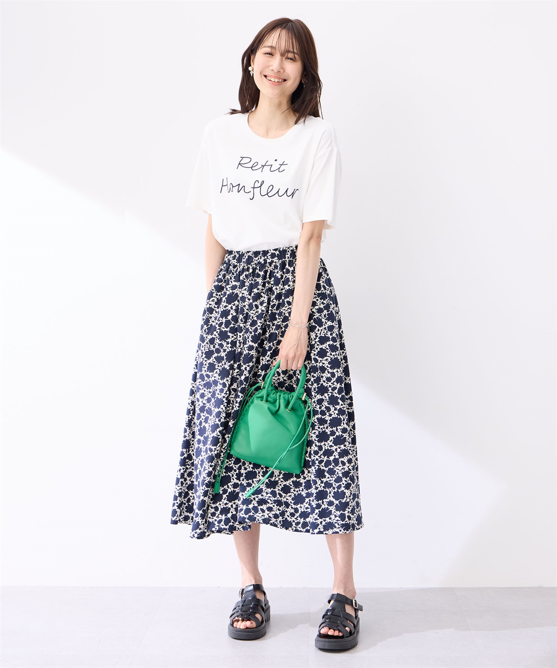 Petit Honfleur 【冷感】【UVカット】チェーンステッチロゴTシャツ_sub_10