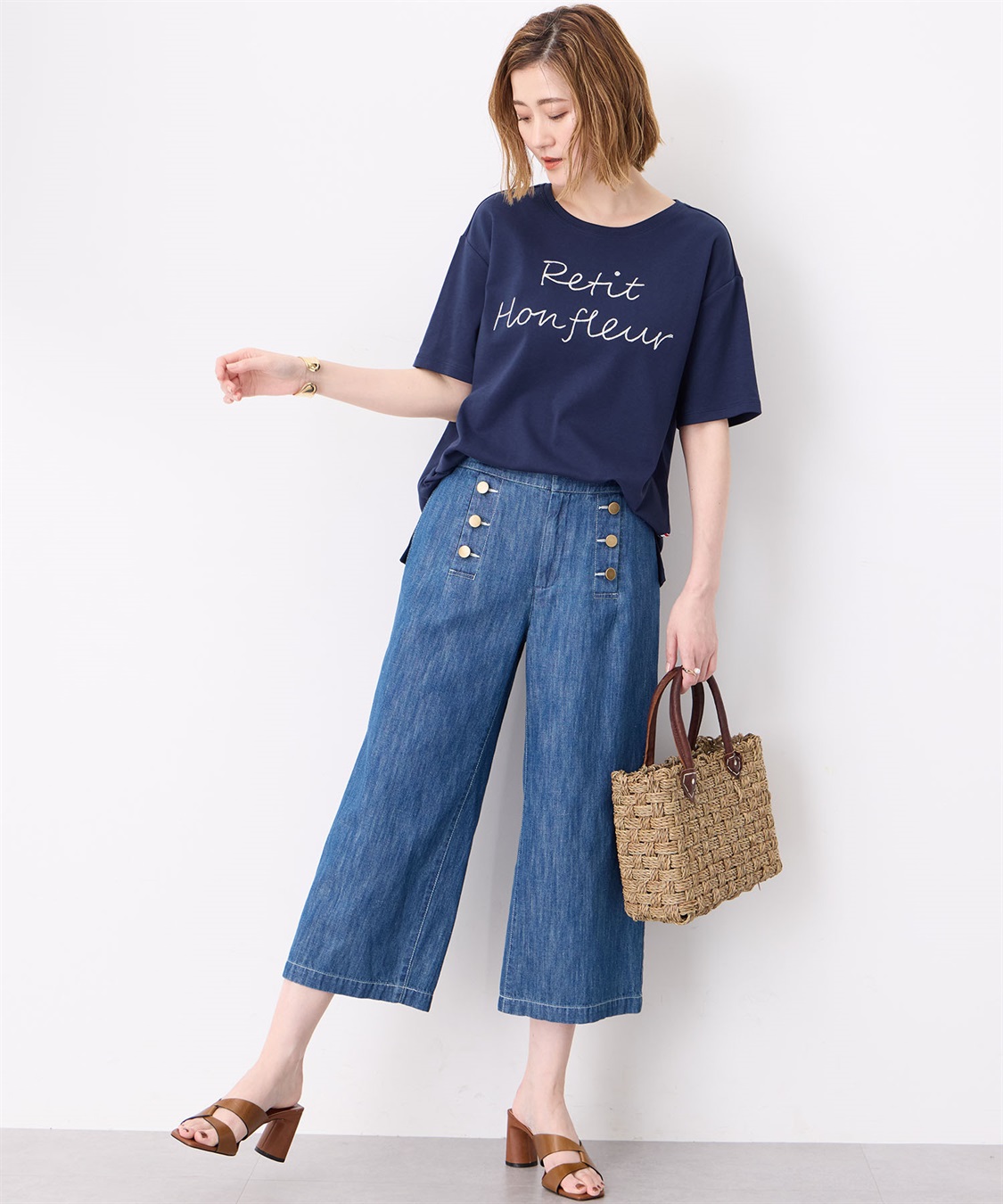 Petit Honfleur 【冷感】【UVカット】チェーンステッチロゴTシャツ_sub_12