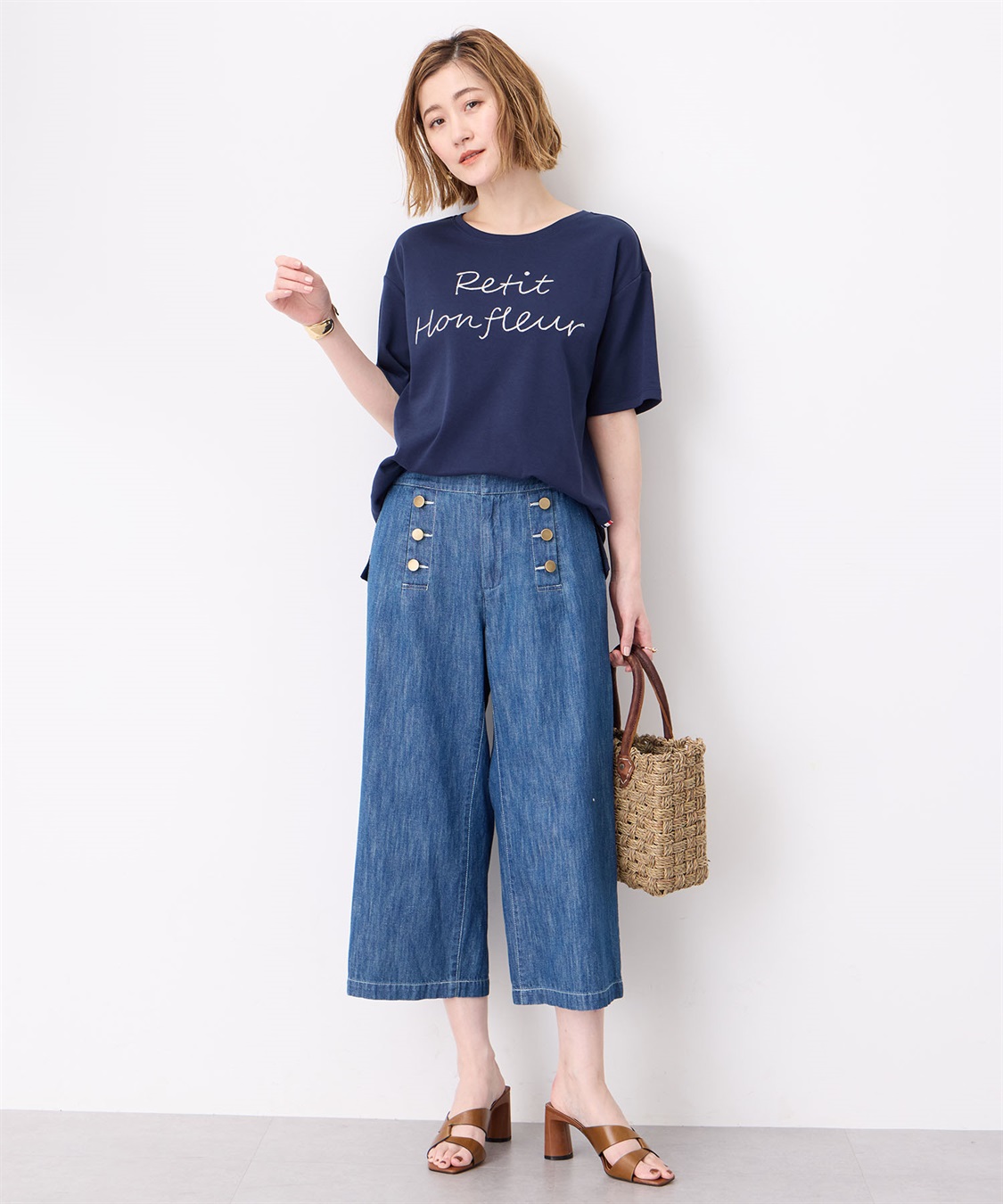 Petit Honfleur 【冷感】【UVカット】チェーンステッチロゴTシャツ_sub_13