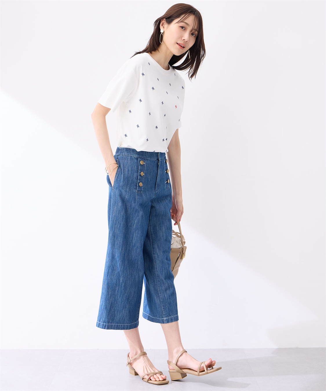 Petit Honfleur 【冷感】【UVカット】リボン刺繍Tシャツ_sub_5