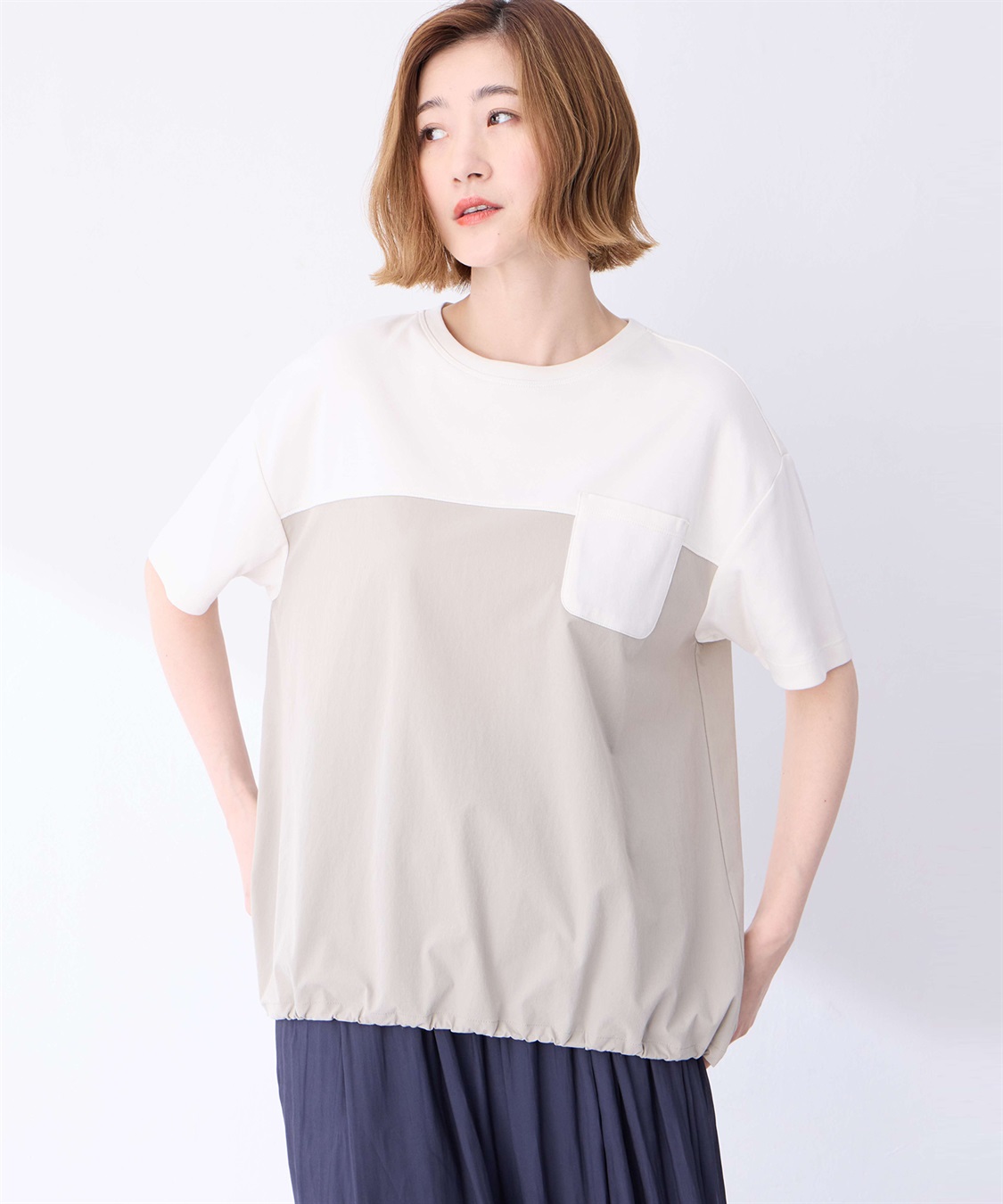 Petit Honfleur 【冷感】【UVカット】ドッキングポケットプルオーバー_sub_1