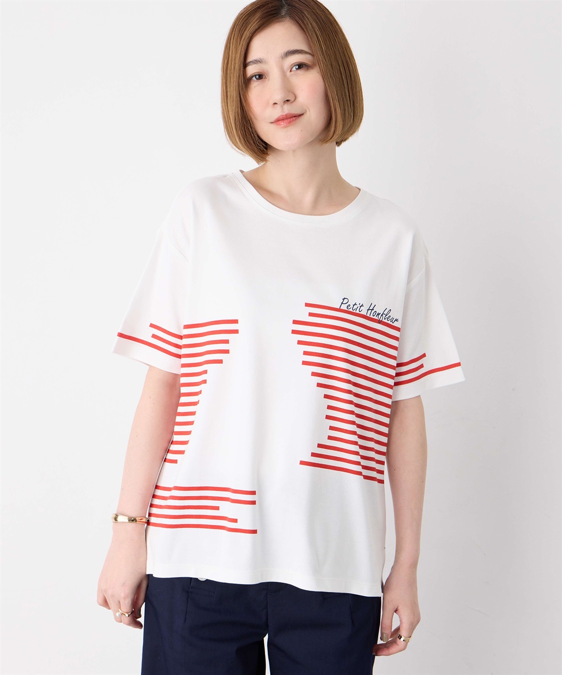 Petit Honfleur 【冷感】デザインボーダーＴシャツ_sub_6