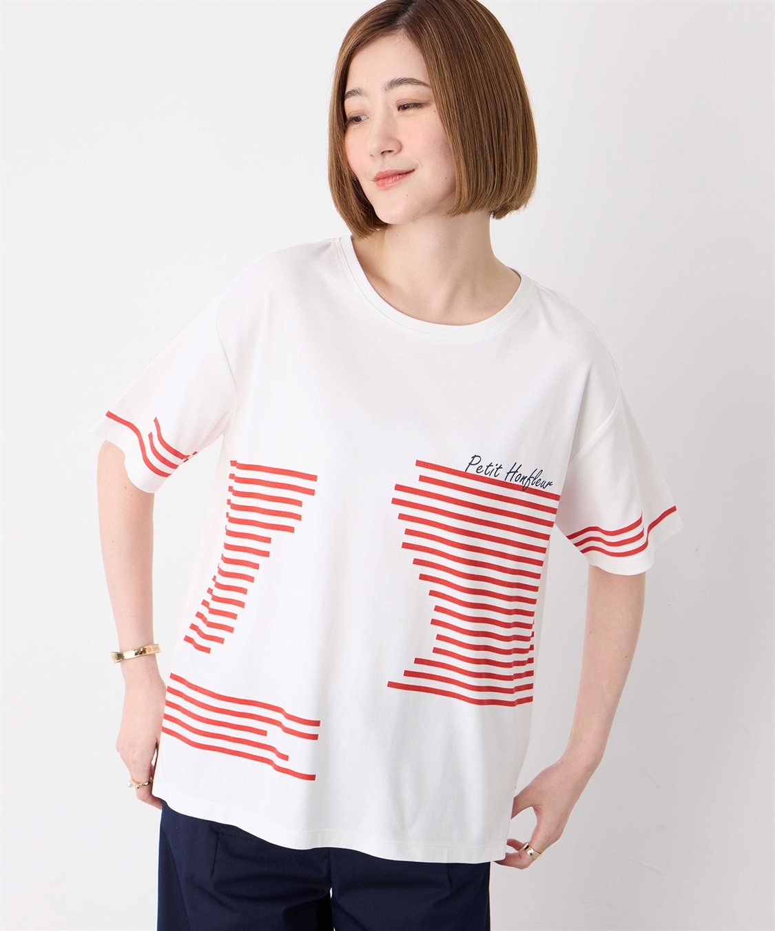 Petit Honfleur 【冷感】デザインボーダーＴシャツ_sub_7