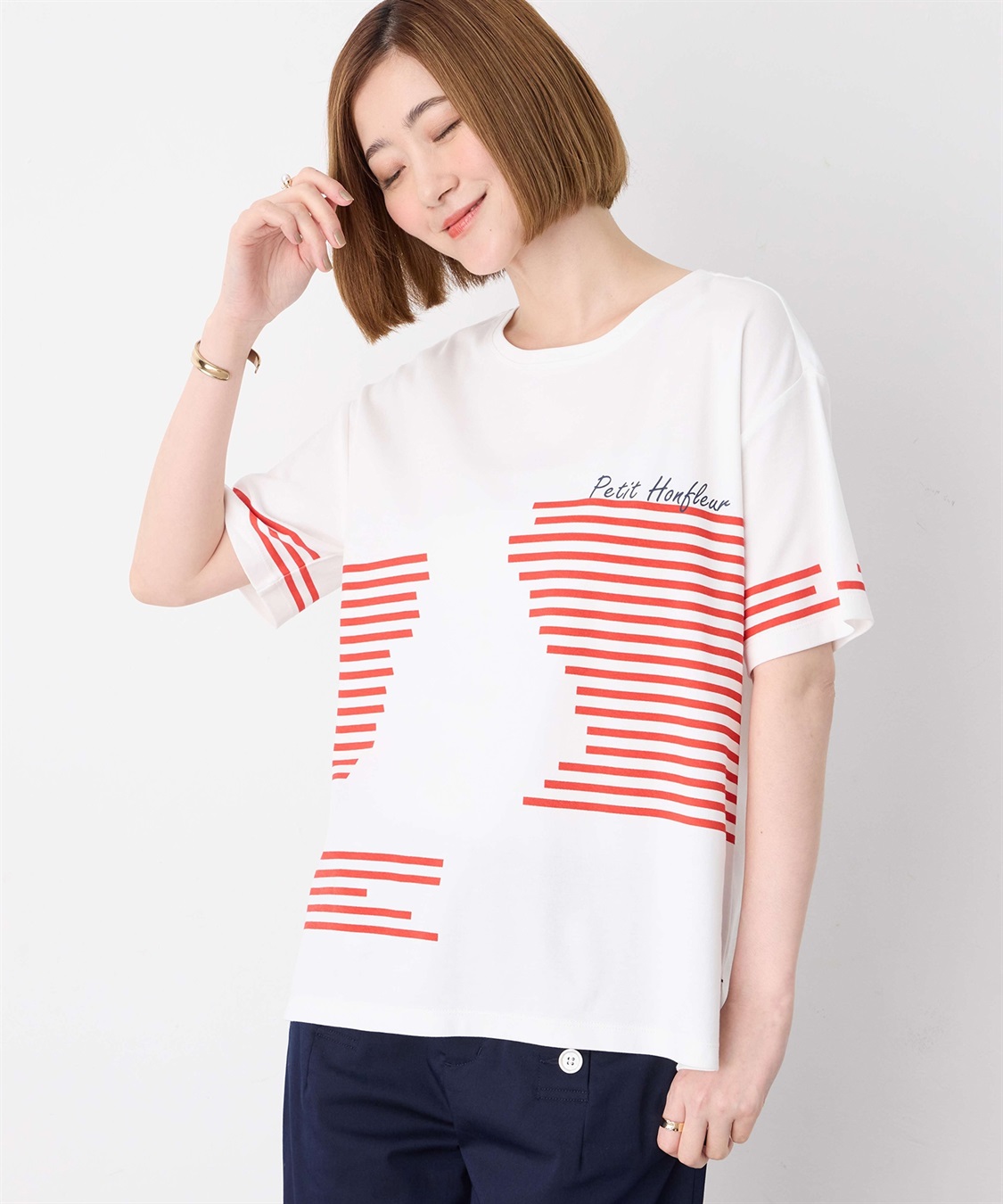 Petit Honfleur 【冷感】デザインボーダーＴシャツ_sub_8