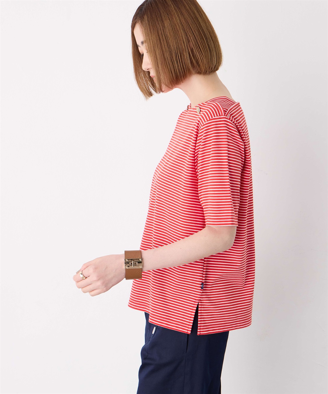 Petit Honfleur 【冷感】ボタンボーダープルオーバー_sub_2