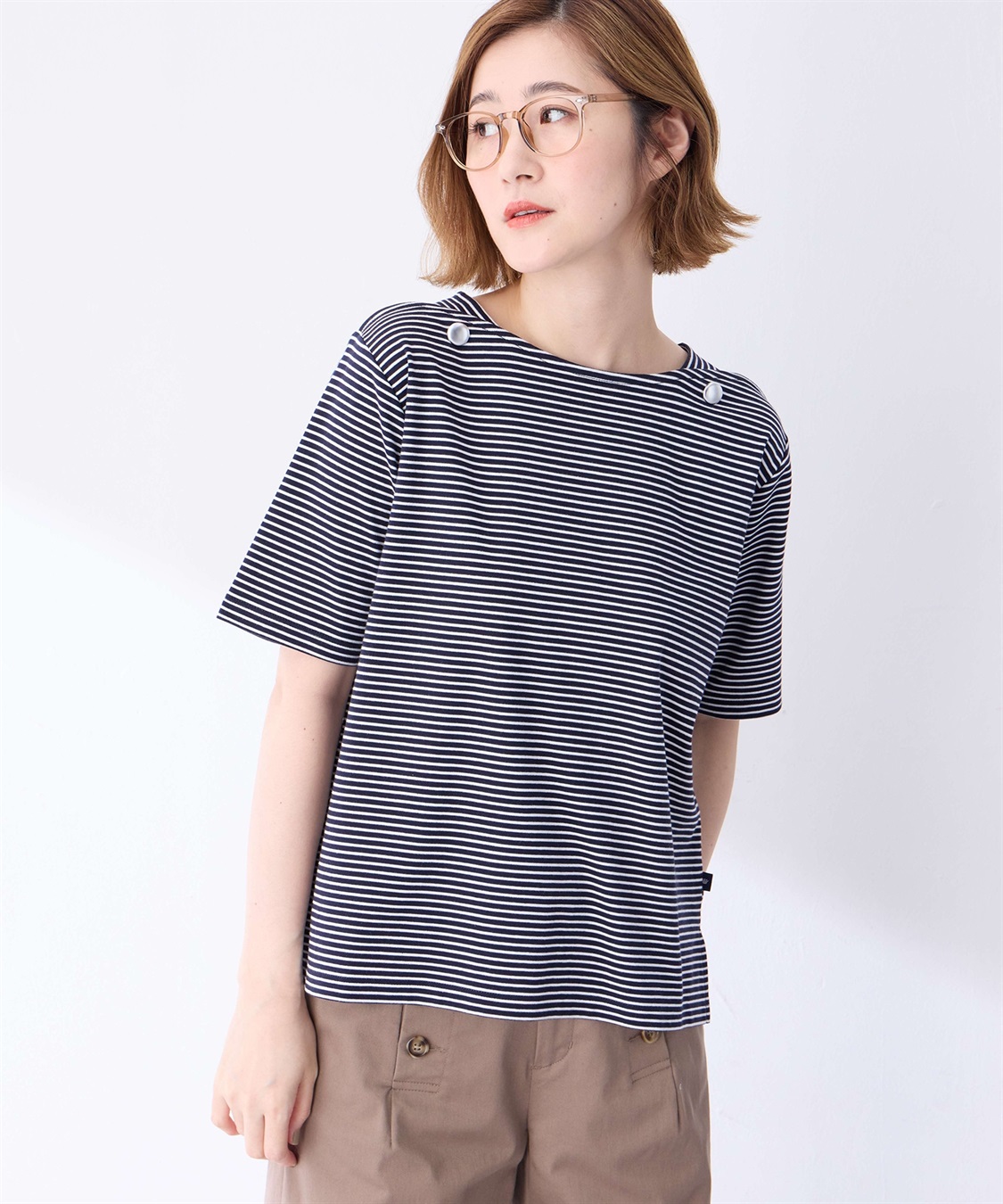 Petit Honfleur 【冷感】ボタンボーダープルオーバー_sub_4