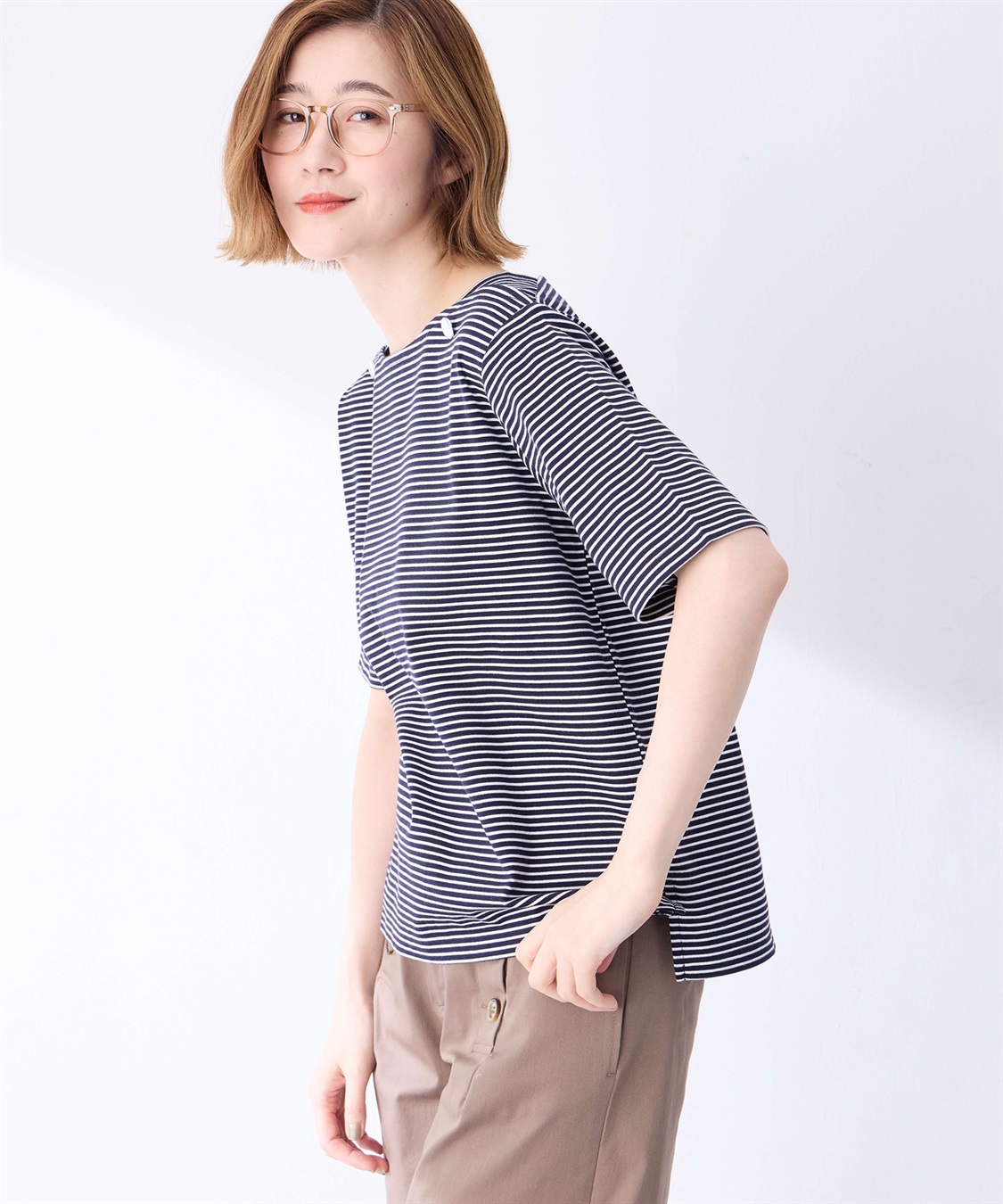 Petit Honfleur 【冷感】ボタンボーダープルオーバー_sub_5