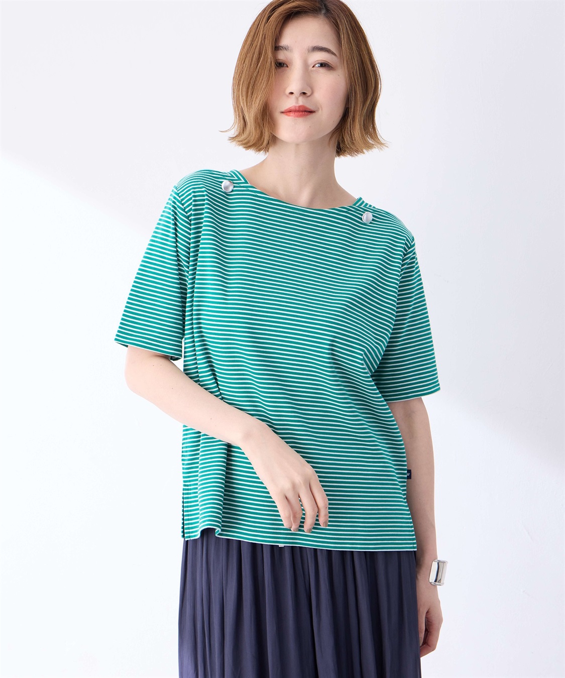 Petit Honfleur 【冷感】ボタンボーダープルオーバー_sub_7