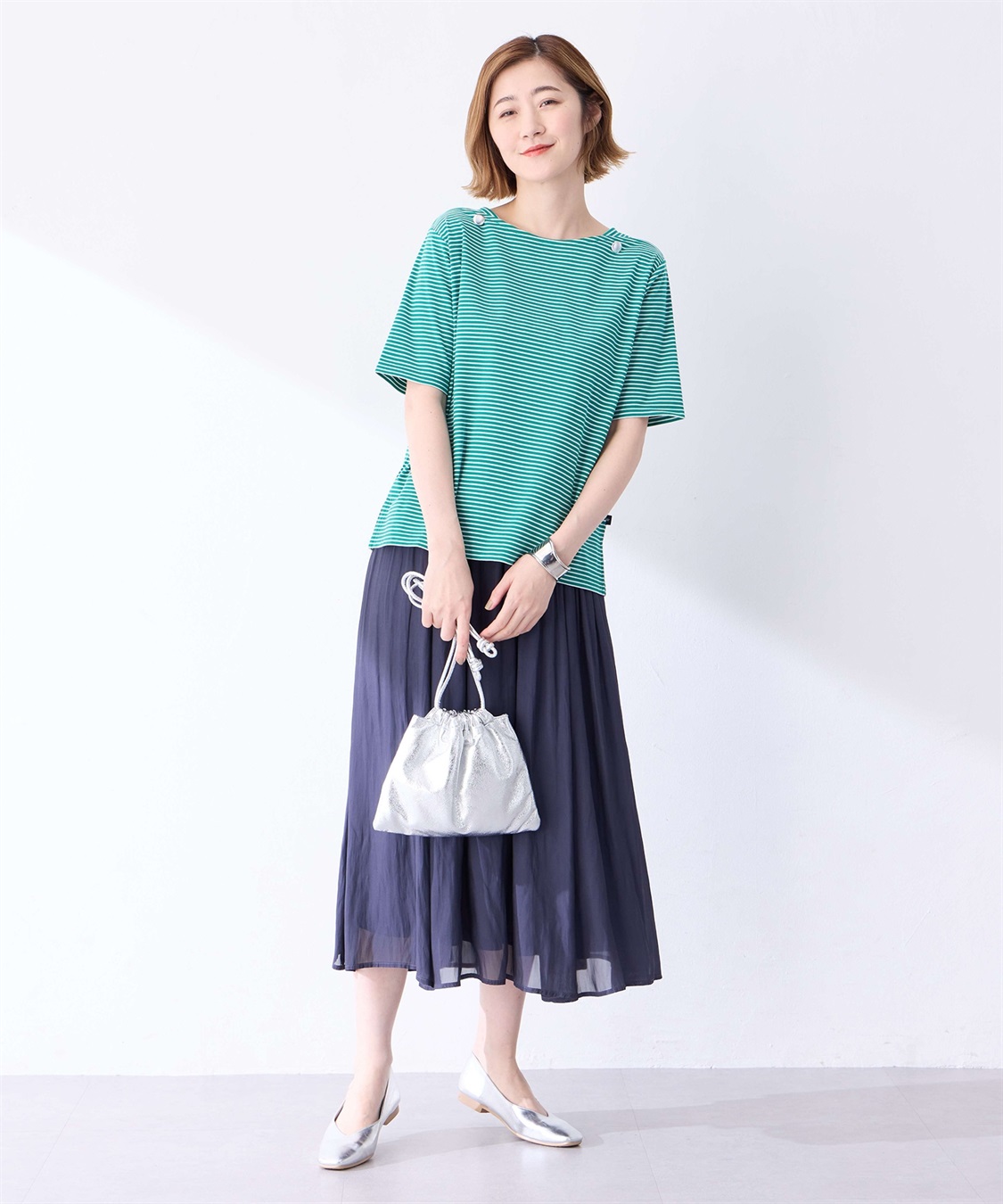 Petit Honfleur 【冷感】ボタンボーダープルオーバー_sub_8