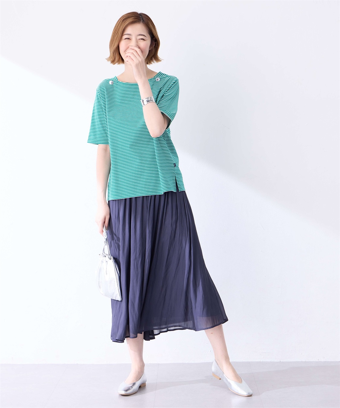 Petit Honfleur 【冷感】ボタンボーダープルオーバー_sub_9