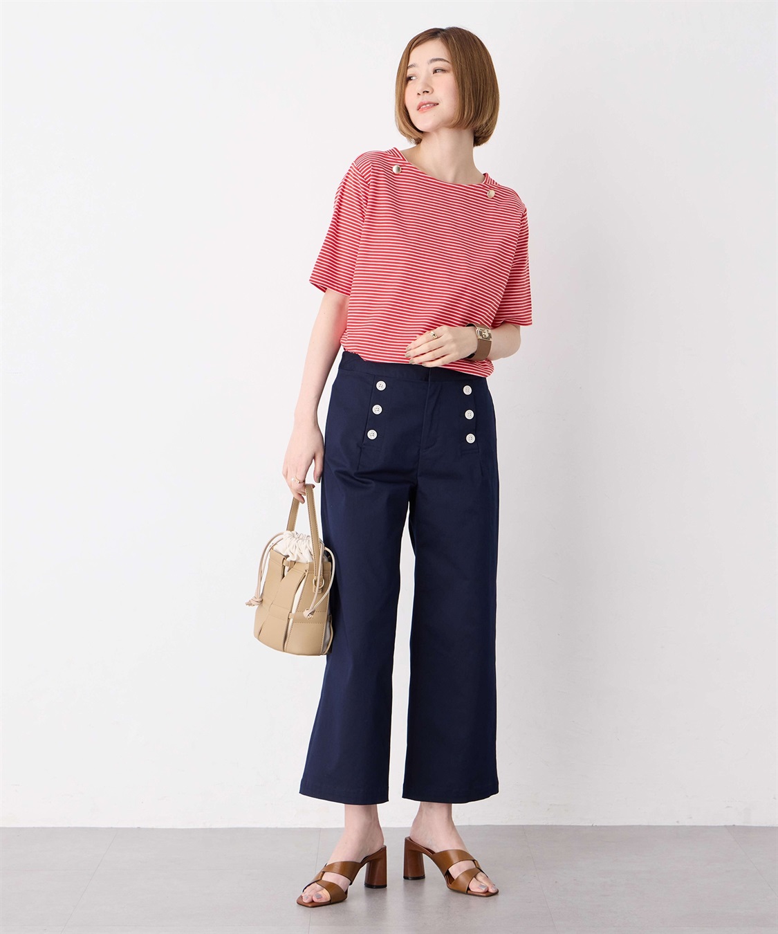 Petit Honfleur 【冷感】ボタンボーダープルオーバー_sub_12