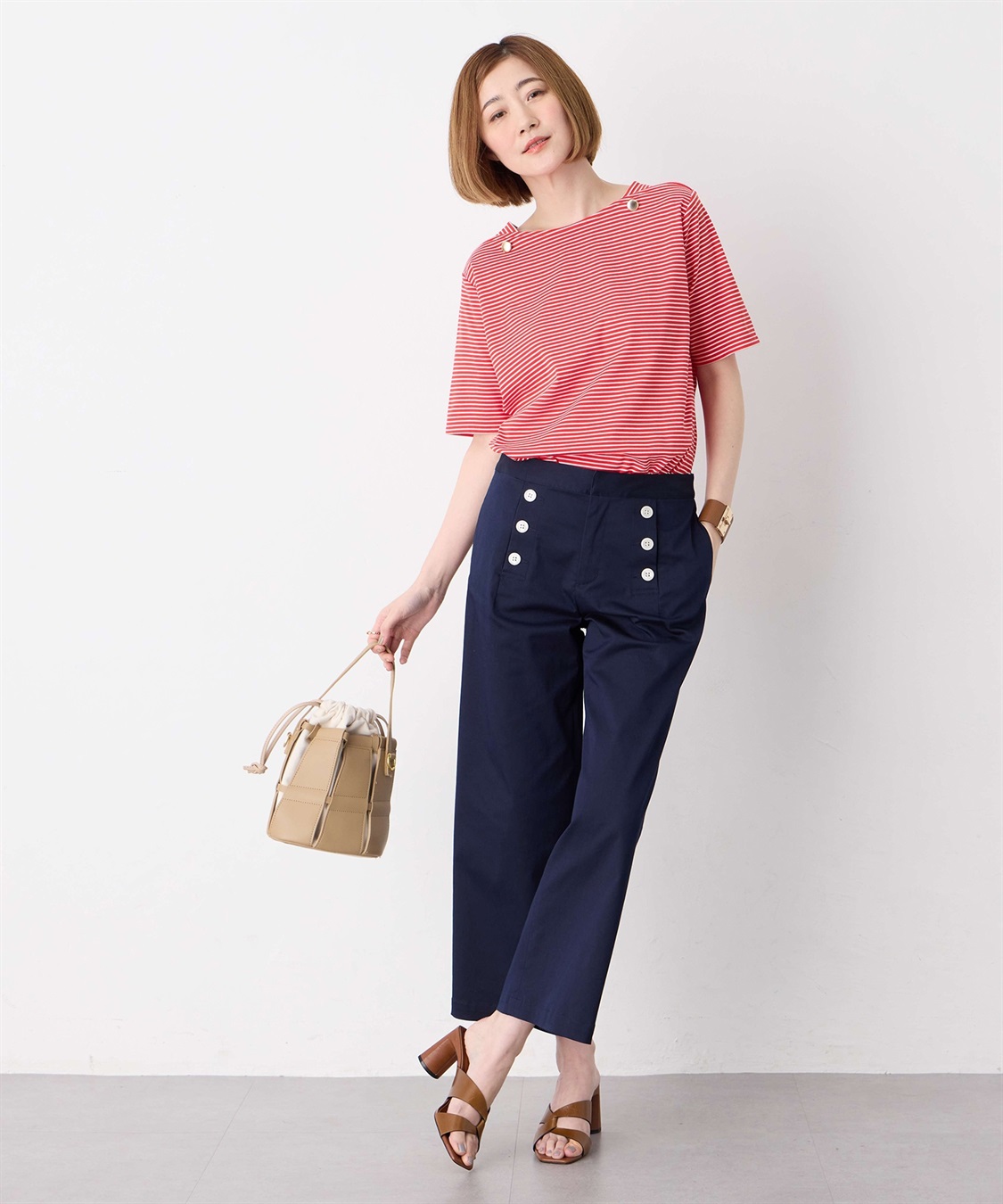 Petit Honfleur 【冷感】ボタンボーダープルオーバー_sub_13