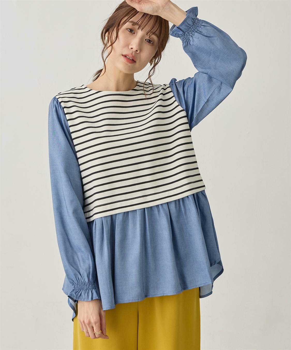 Petit Honfleur 異素材切替プルオーバー_sub_1