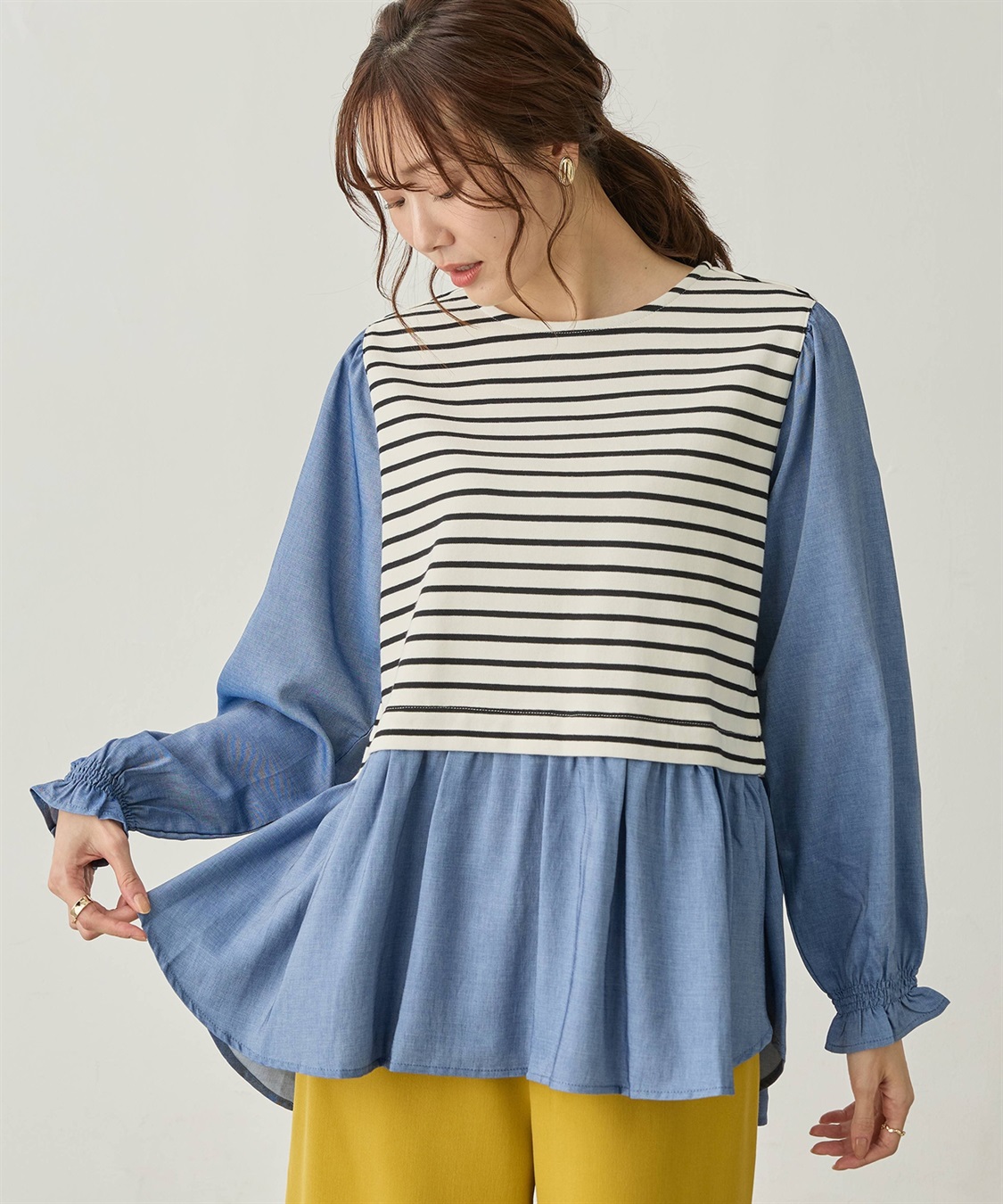 Petit Honfleur 異素材切替プルオーバー_sub_2