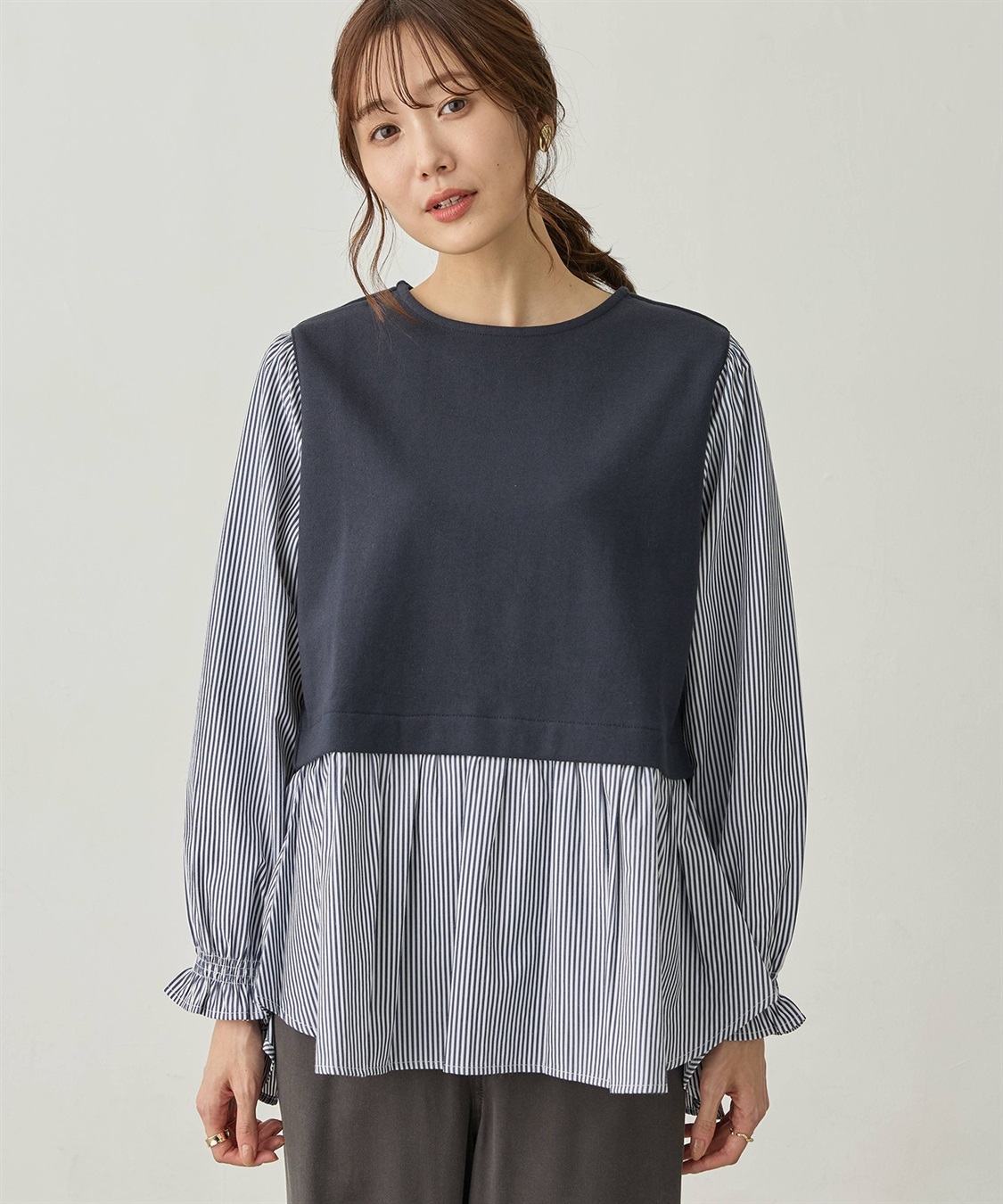 Petit Honfleur 異素材切替プルオーバー_sub_5