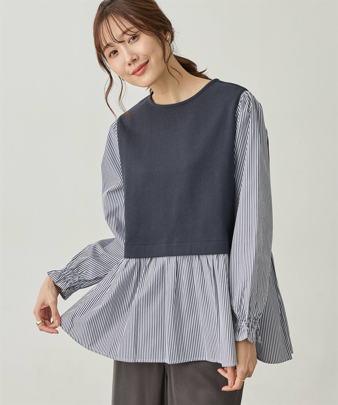 Petit Honfleur 異素材切替プルオーバー_sub_8