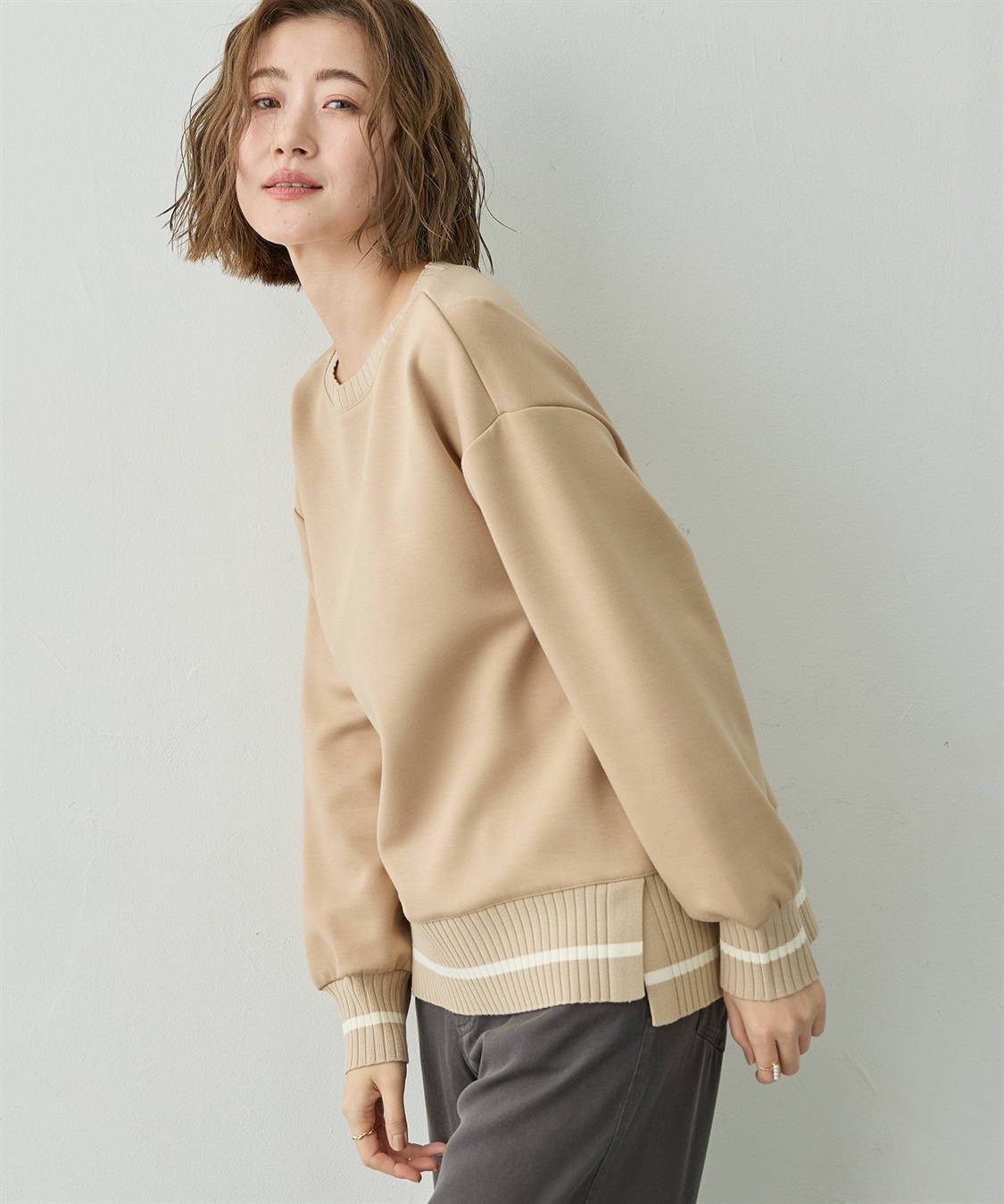 Petit Honfleur リブニットドッキングプルオーバー_sub_5