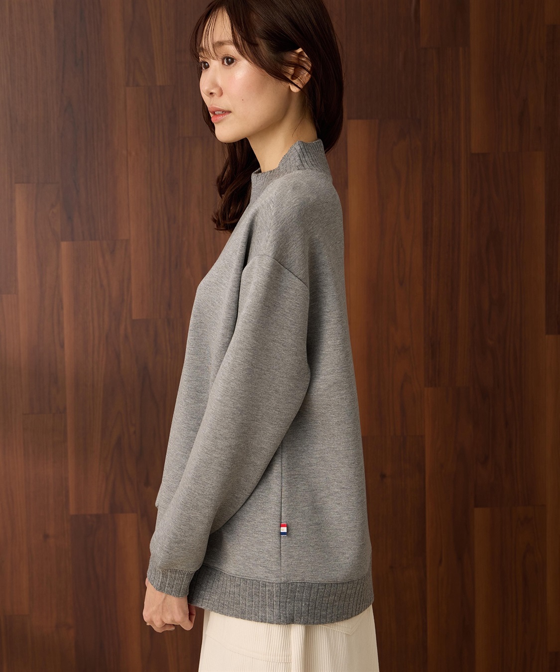 Petit Honfleur ハイネックリブ切替プルオーバー_sub_2