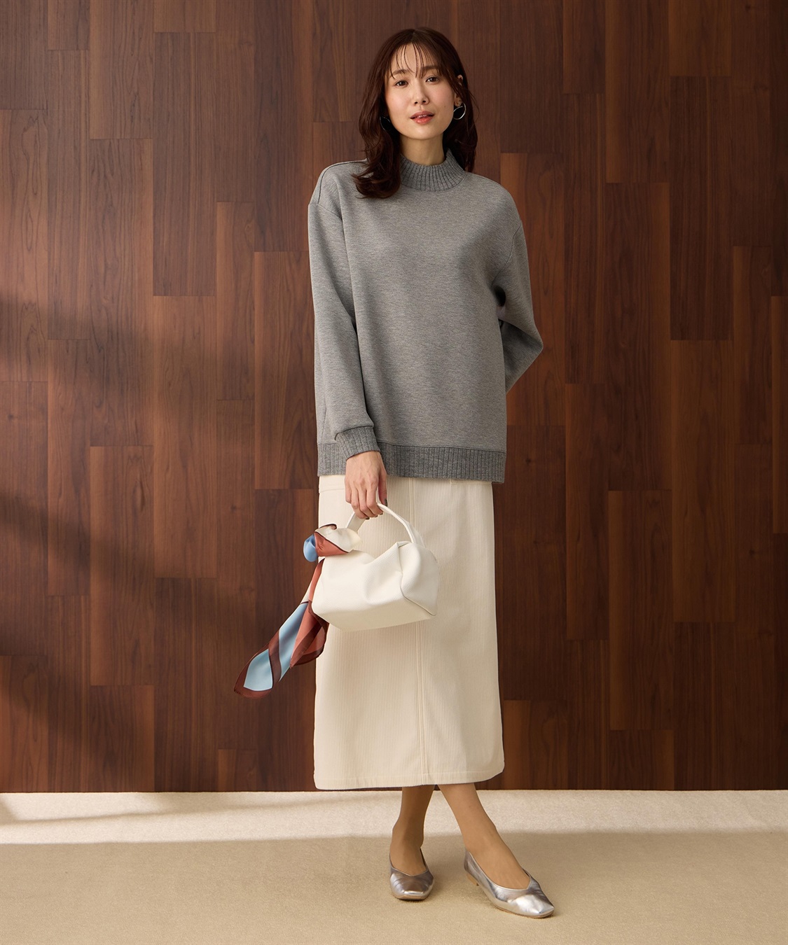 Petit Honfleur ハイネックリブ切替プルオーバー_sub_10