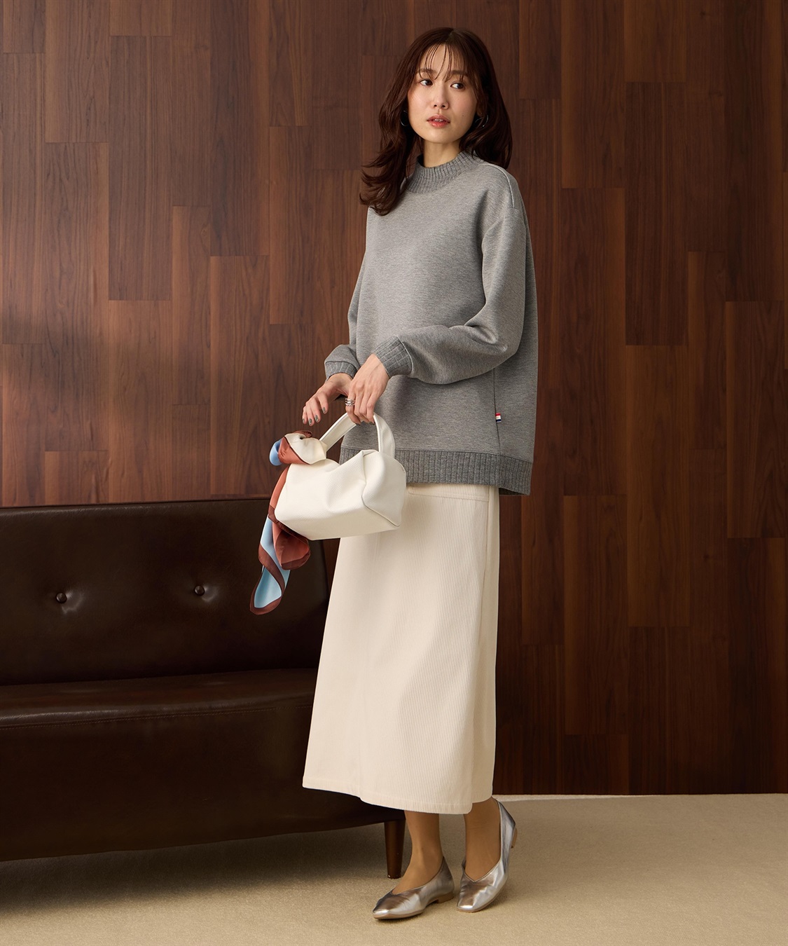 Petit Honfleur ハイネックリブ切替プルオーバー_sub_11