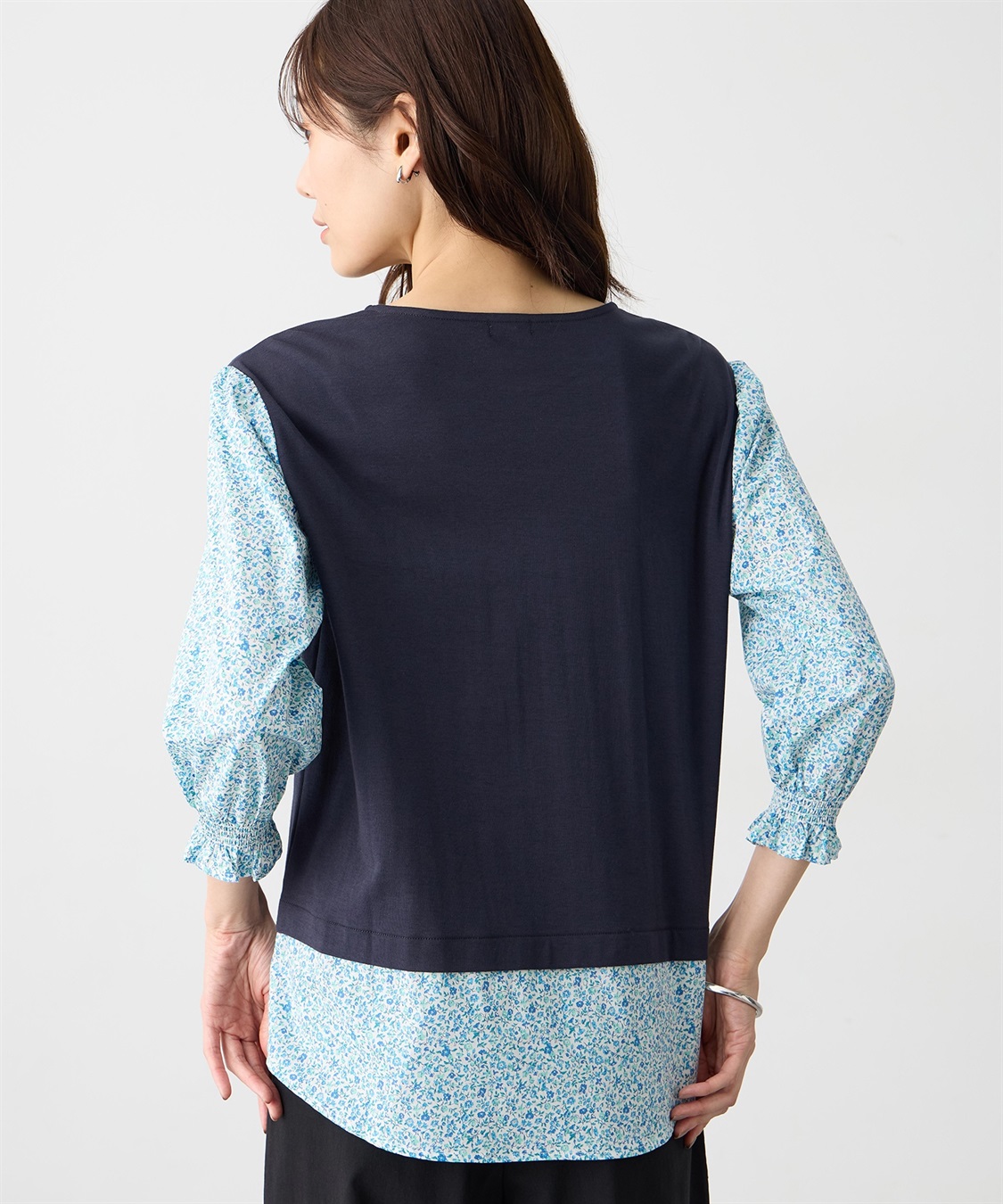 Petit Honfleur 【Liberty】リバティレイヤード風プルオーバー【オーガニックコットン・UVカット・接触冷感】_sub_2