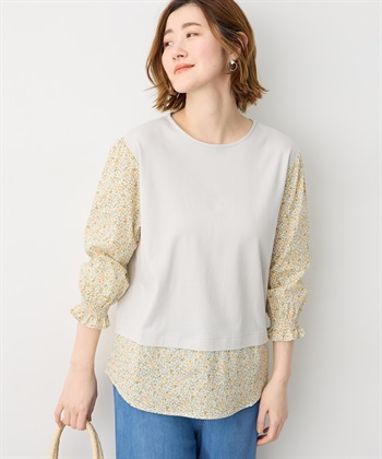 Petit Honfleur 【Liberty】リバティレイヤード風プルオーバー【オーガニックコットン・UVカット・接触冷感】_subthumb_3