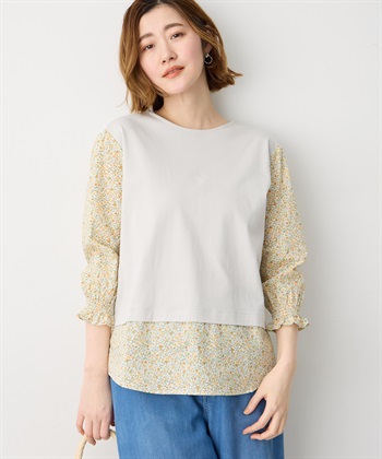 Petit Honfleur 【Liberty】リバティレイヤード風プルオーバー【オーガニックコットン・UVカット・接触冷感】_subthumb_4