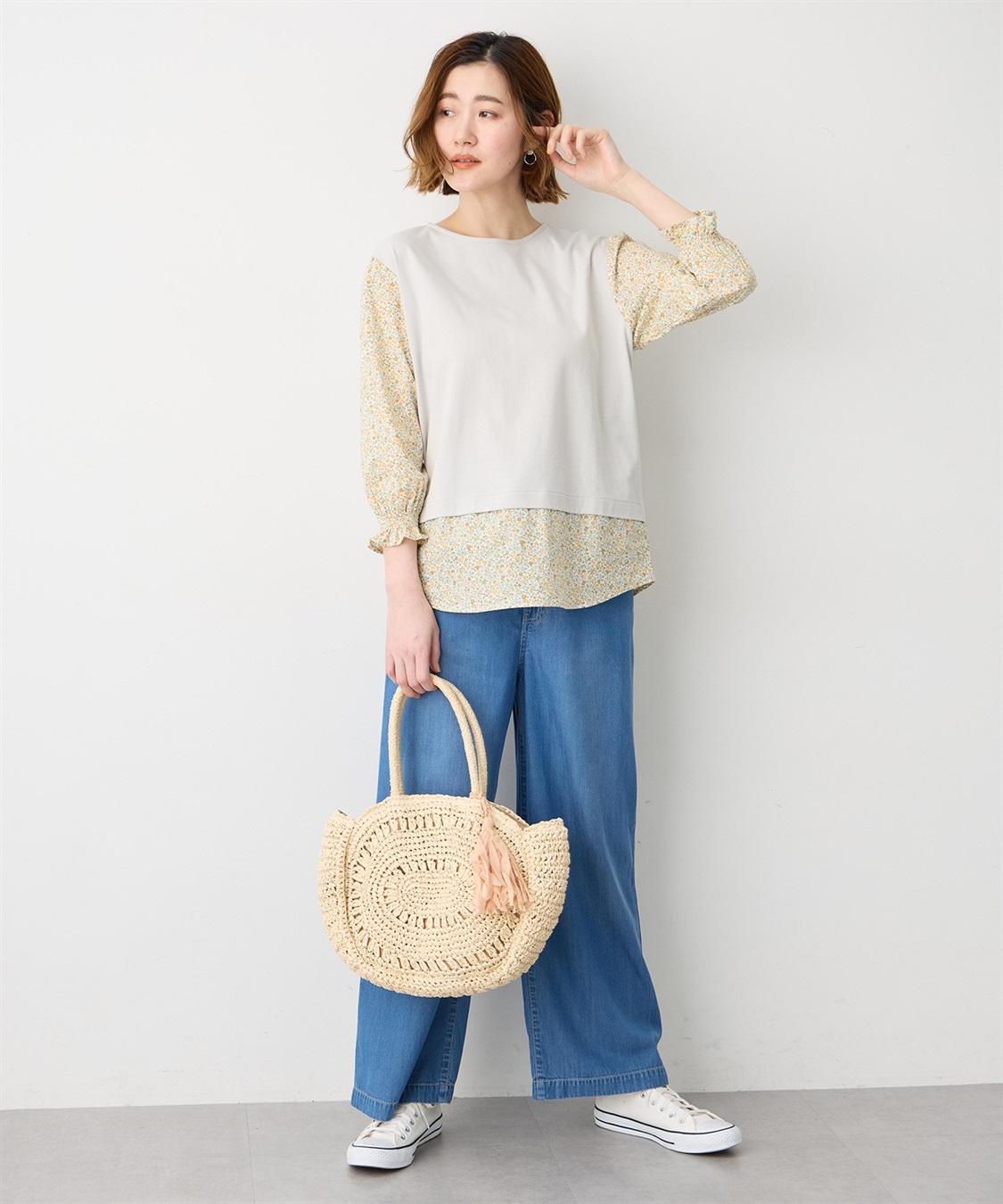 Petit Honfleur 【Liberty】リバティレイヤード風プルオーバー【オーガニックコットン・UVカット・接触冷感】_sub_5