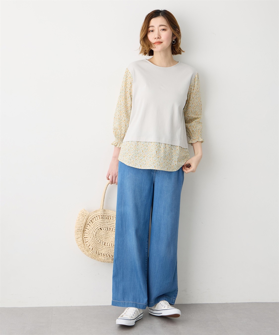 Petit Honfleur 【Liberty】リバティレイヤード風プルオーバー【オーガニックコットン・UVカット・接触冷感】_sub_6