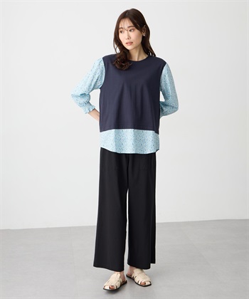 Petit Honfleur 【Liberty】リバティレイヤード風プルオーバー【オーガニックコットン・UVカット・接触冷感】_subthumb_8