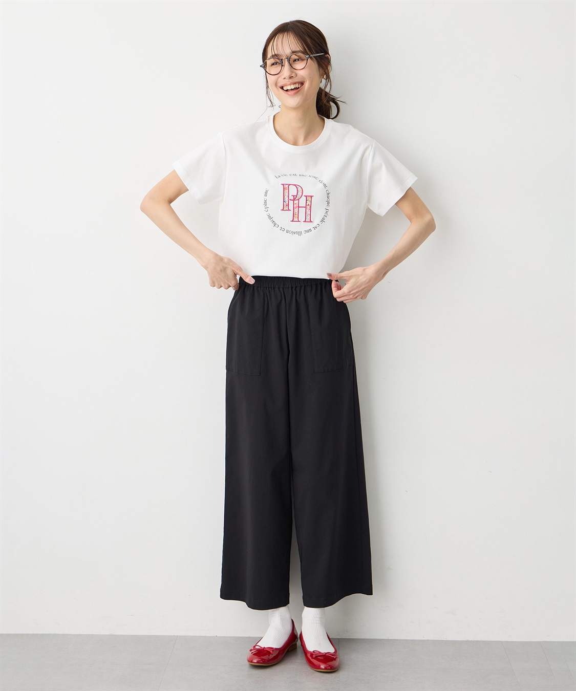 Petit Honfleur 【Liberty】リバティプリントロゴ刺しゅうTシャツ【オーガニックコットン・UVカット・接触冷感】_sub_6