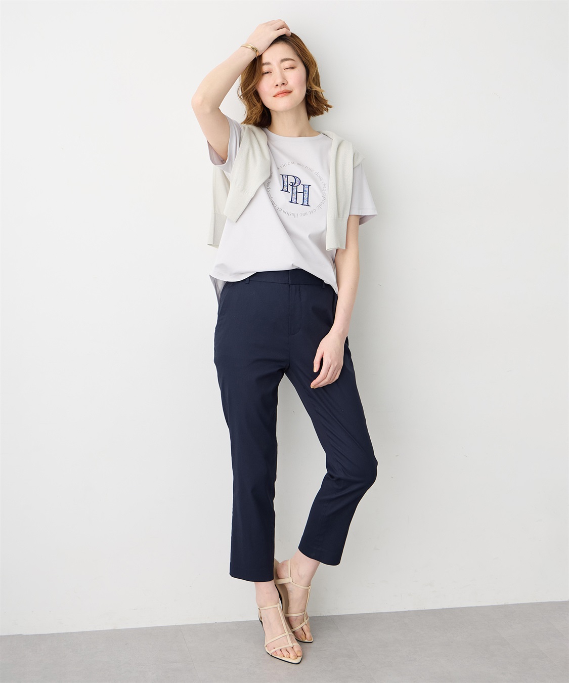 Petit Honfleur 【Liberty】リバティプリントロゴ刺しゅうTシャツ【オーガニックコットン・UVカット・接触冷感】_sub_7