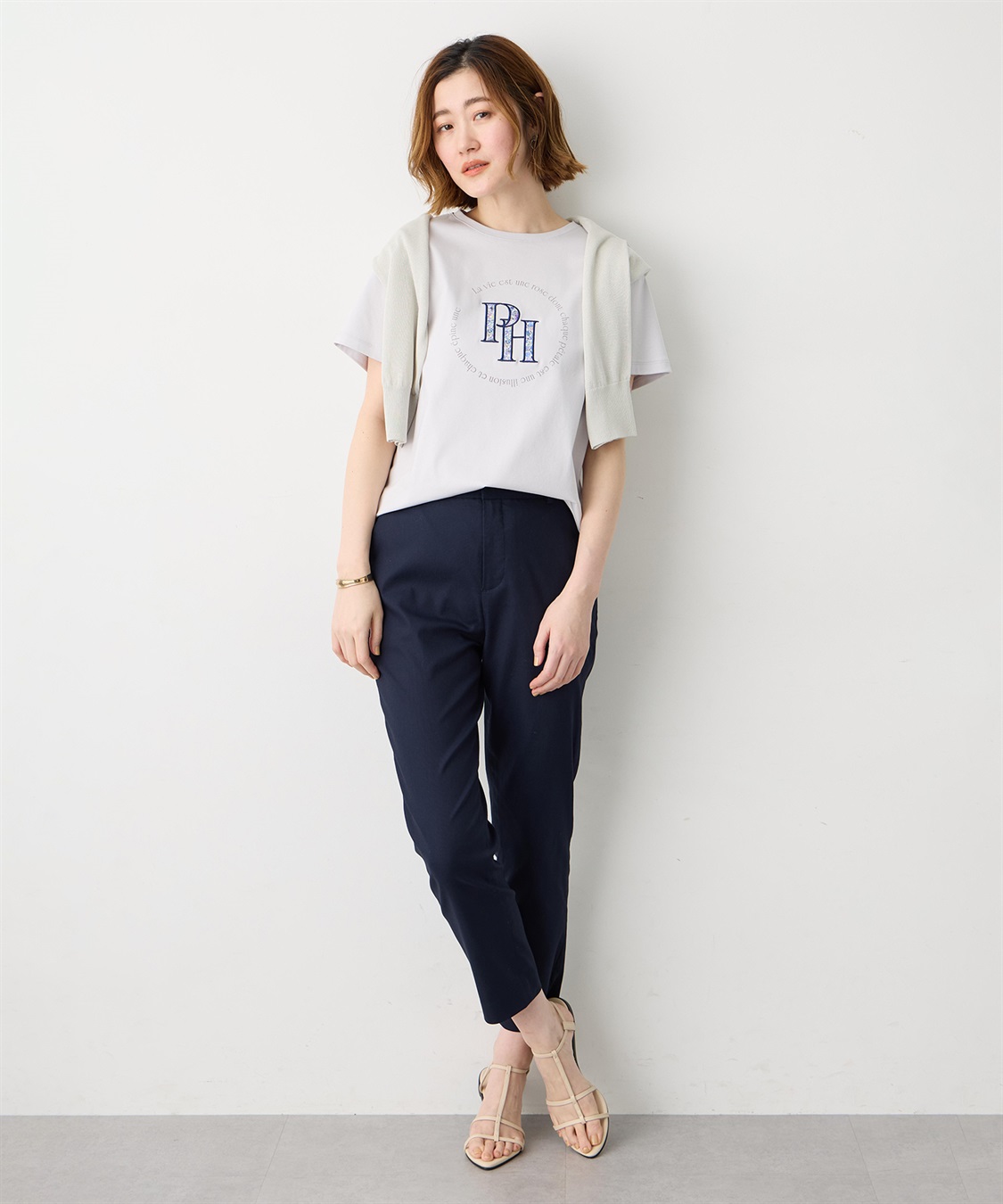 Petit Honfleur 【Liberty】リバティプリントロゴ刺しゅうTシャツ【オーガニックコットン・UVカット・接触冷感】_sub_8