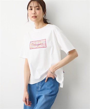 Petit Honfleur 【Liberty】リバティプリントロゴ刺しゅうTシャツ【オーガニックコットンブレンド・UVカット・接触冷感】_subthumb_1