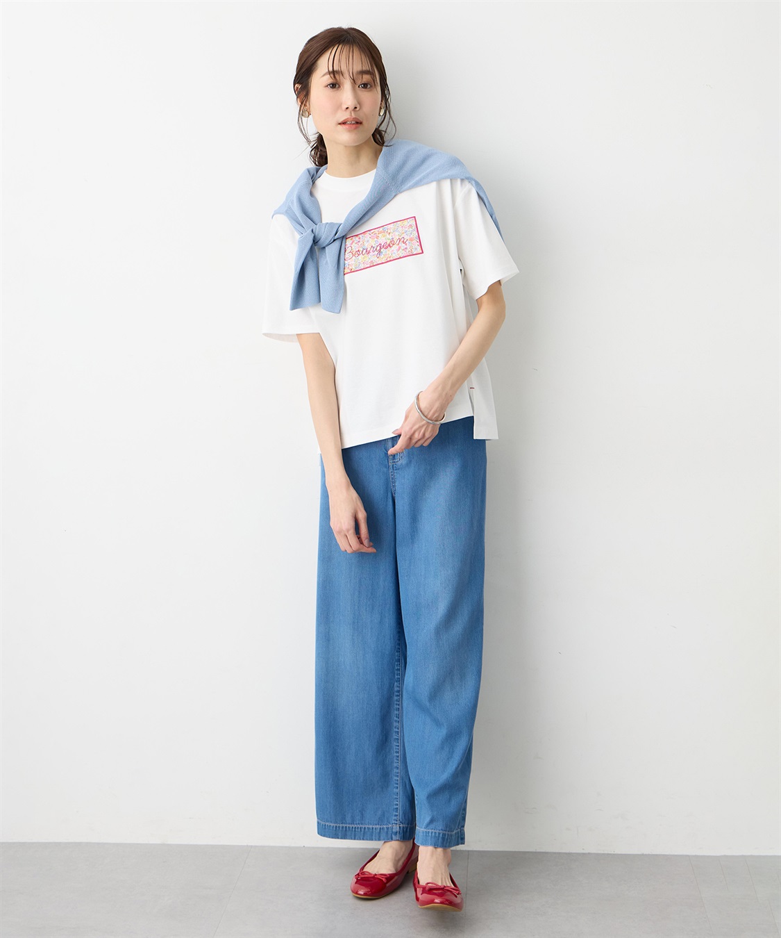 Petit Honfleur 【Liberty】リバティプリントロゴ刺しゅうTシャツ【オーガニックコットンブレンド・UVカット・接触冷感】_sub_7