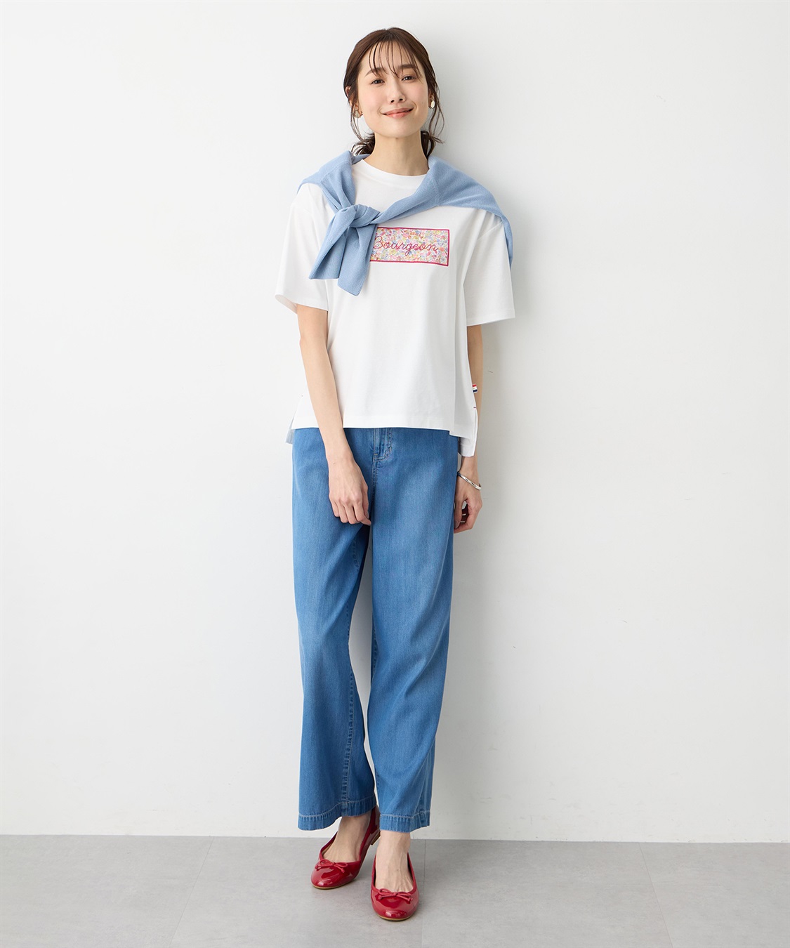 Petit Honfleur 【Liberty】リバティプリントロゴ刺しゅうTシャツ【オーガニックコットンブレンド・UVカット・接触冷感】_sub_8