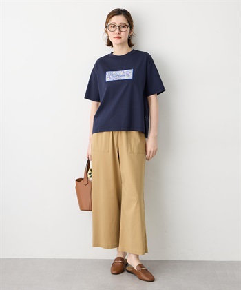 Petit Honfleur 【Liberty】リバティプリントロゴ刺しゅうTシャツ【オーガニックコットンブレンド・UVカット・接触冷感】_subthumb_9