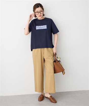 Petit Honfleur 【Liberty】リバティプリントロゴ刺しゅうTシャツ【オーガニックコットンブレンド・UVカット・接触冷感】_subthumb_10