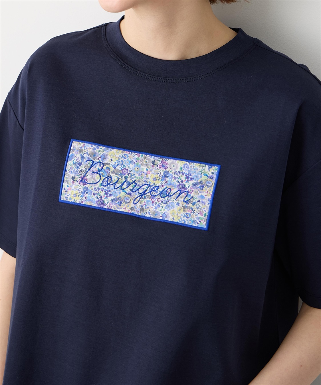 Petit Honfleur 【Liberty】リバティプリントロゴ刺しゅうTシャツ【オーガニックコットンブレンド・UVカット・接触冷感】_sub_12